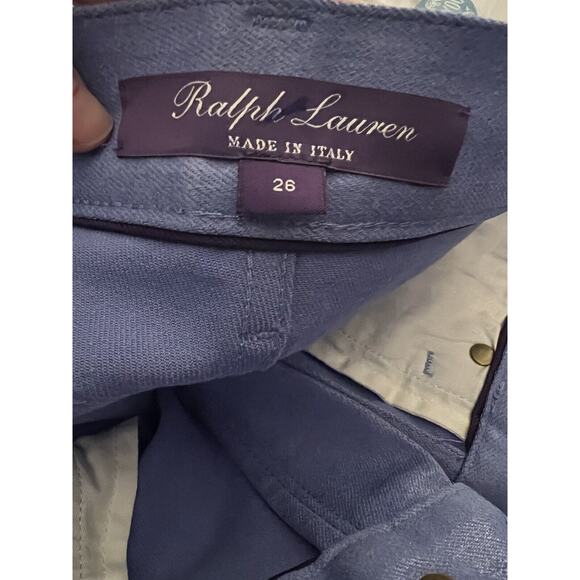 Ralph Lauren Collection Purple Label Lilac Coated Foil Denim Bootcut Jeans 26 - Picture 6 of 7